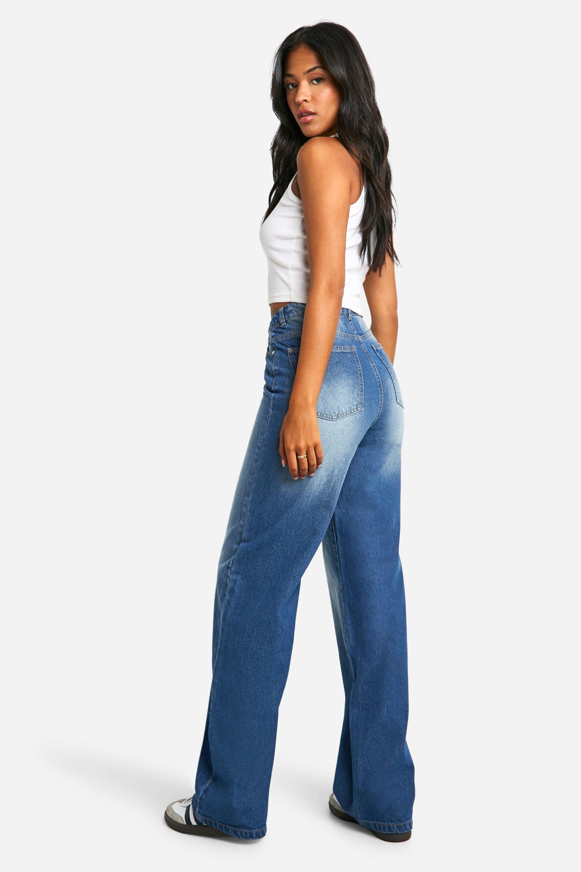 Boohoo Women s Tall Basics High Waisted Super Wide Leg Jeans